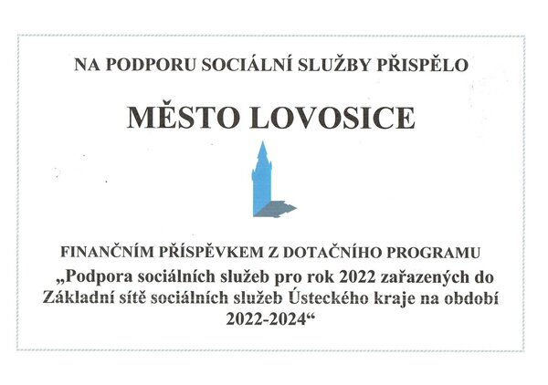 Město Lovosice zveřejnění podpory