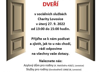 Charita Lovosice pořádá Den otevřených dveří