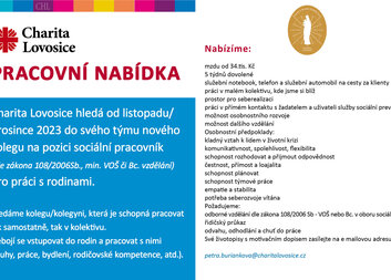 Volná pozice - sociální pracovník